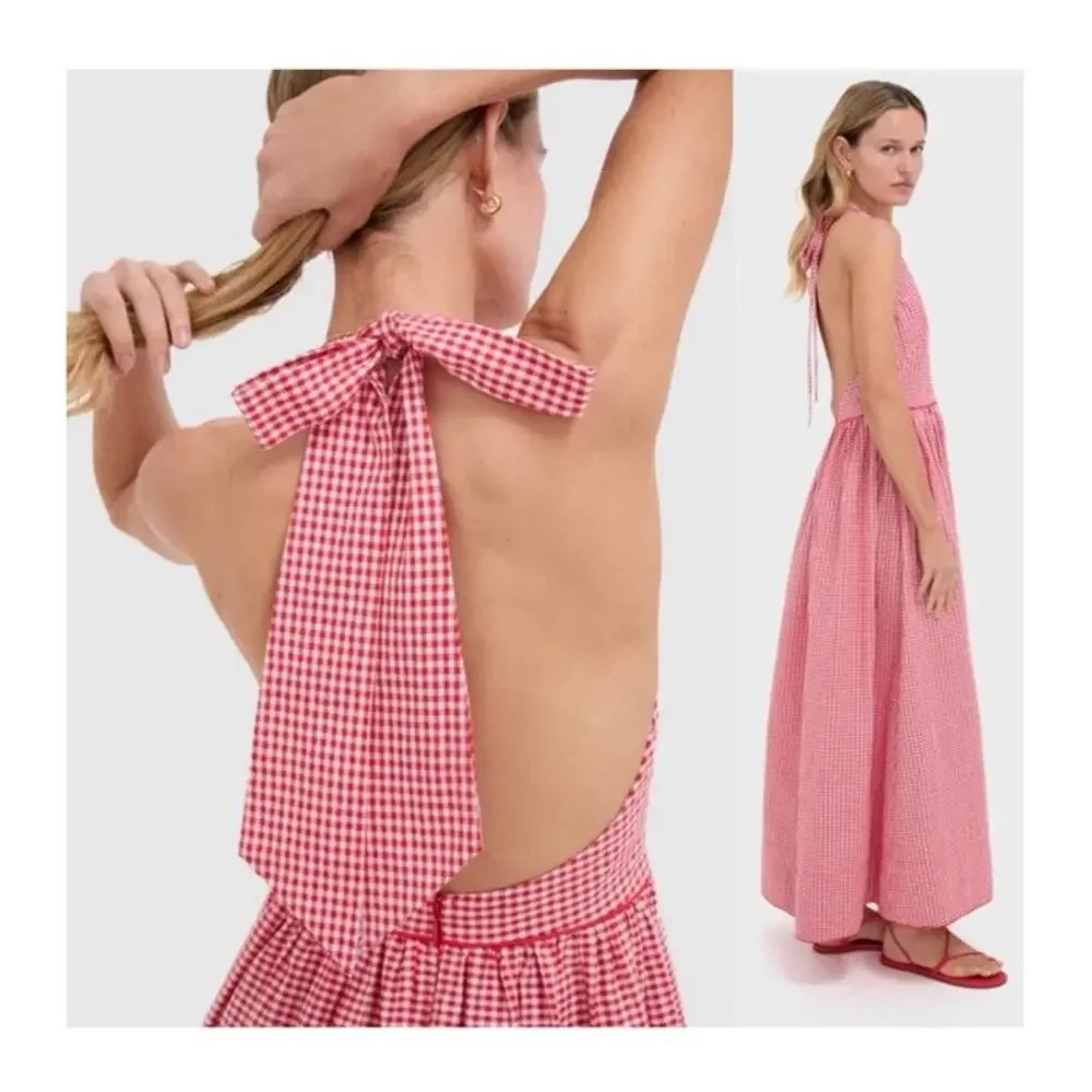 Tuckernuck Red Gingham Halter Marcie Dress - Picture 2 of 10